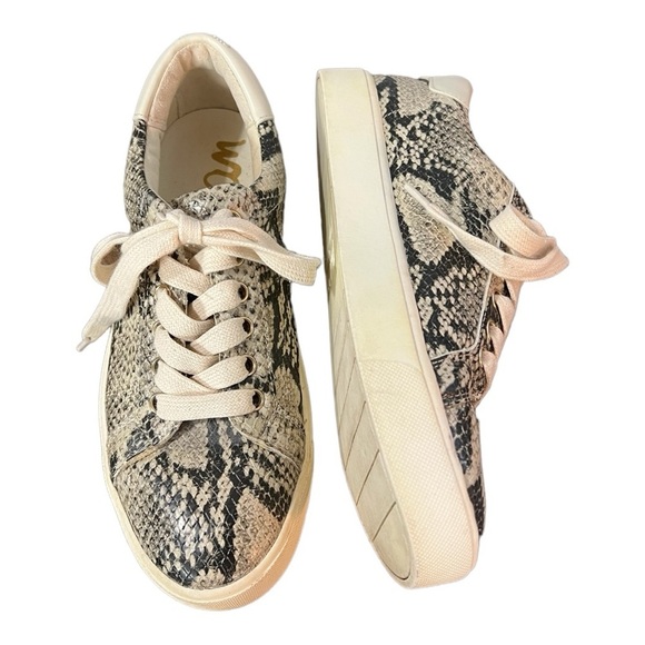 Sam Edelman Ethyl Reptile Print Lace-up Sneakers Size 6M - Picture 2 of 10